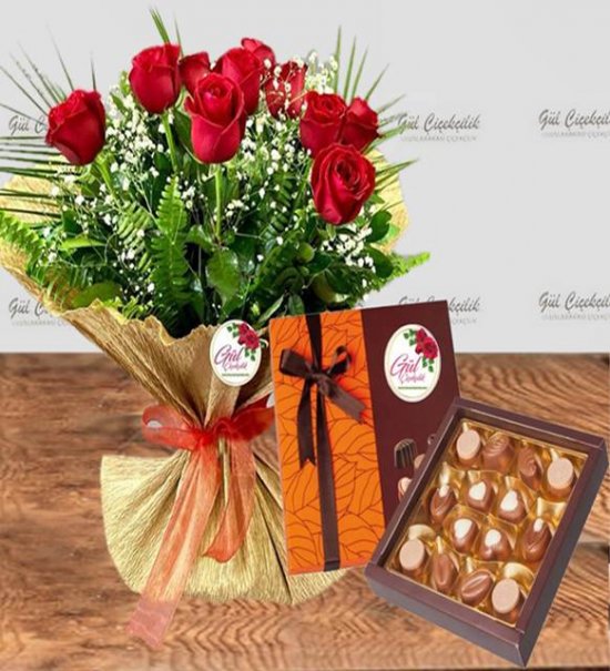 11 Kırmızı Gül Buketi ve Çikolata