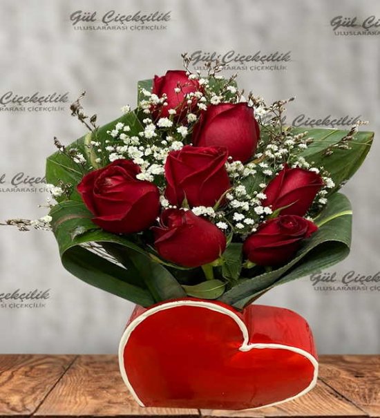 KALP SERAMİKTE ÖZEL 7 KIRMIZI GÜL