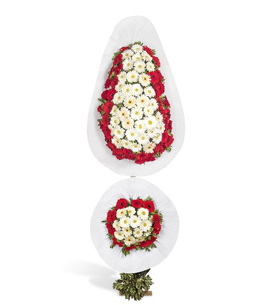 Tatlı Düşler Kırmızı Beyaz Gerbera Kutlama Çelengi